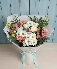 Букет цветов из:  Розы, Лизиантусы и Хризантемы в Добром