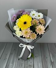 Букет цветов из:  Розы, Герберы и Хризантемы в Добром