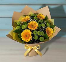 Букет цветов из:  Герберы и Хризантемы в Добром