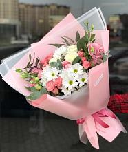 Букет цветов из:  Розы, Лизиантусы и Хризантемы в Добром