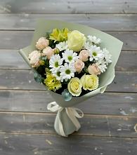 Букет цветов из:  Альстромерии, Розы и Хризантемы в Добром